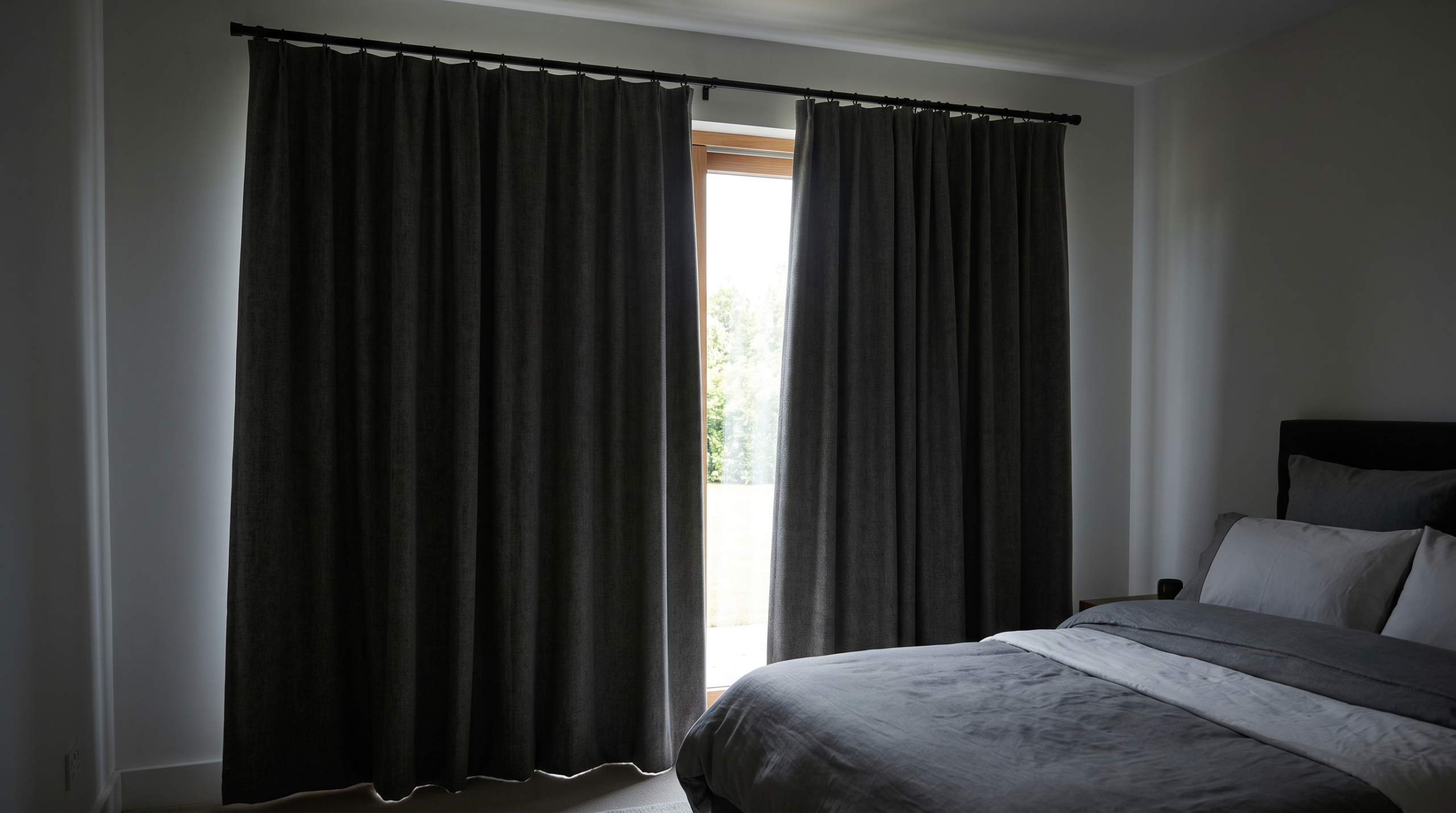Checking the care label on blackout curtains before washing to prevent damage to the blackout lining.