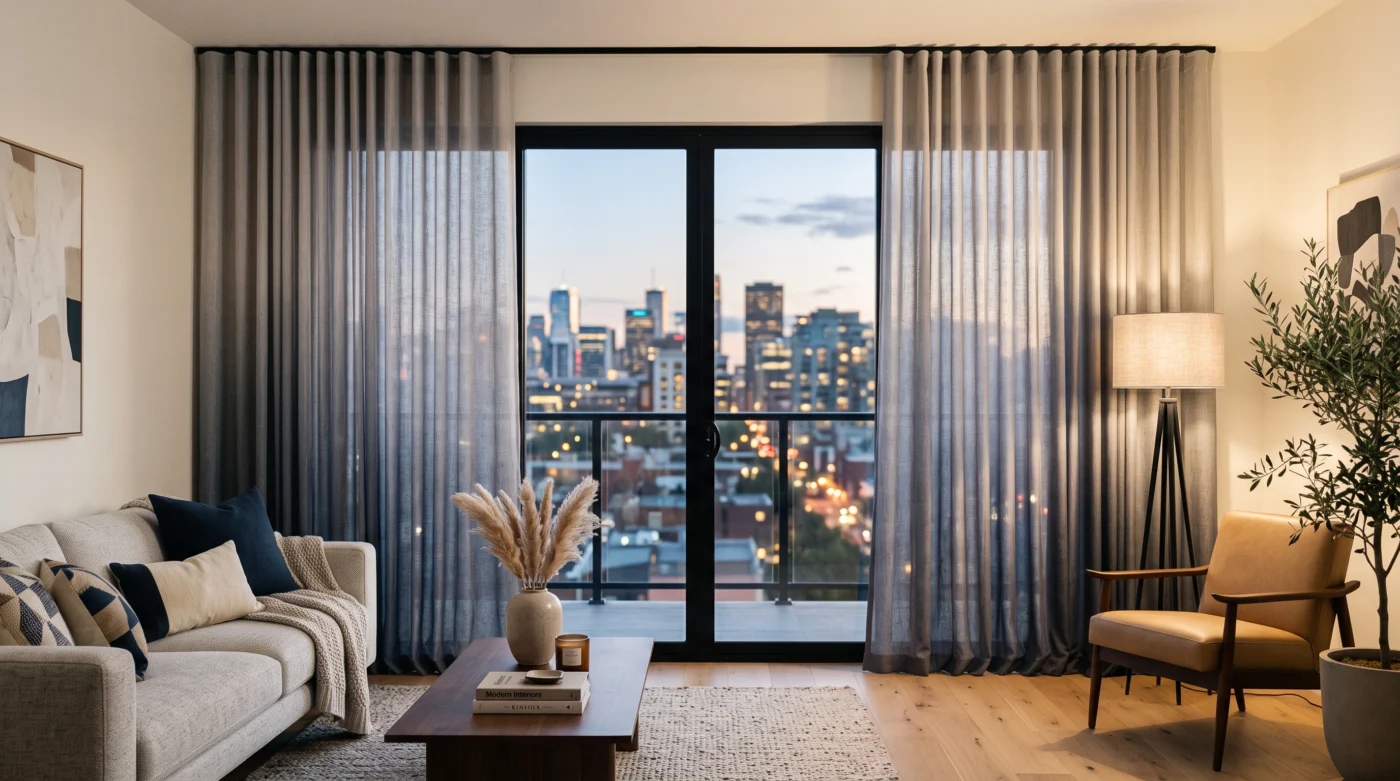 Modern curtain designs in a contemporary UAE home
