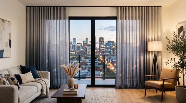 Modern curtain designs in a contemporary UAE home