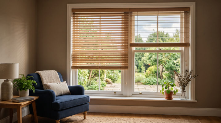 Modern window blinds in a contemporary Dubai home