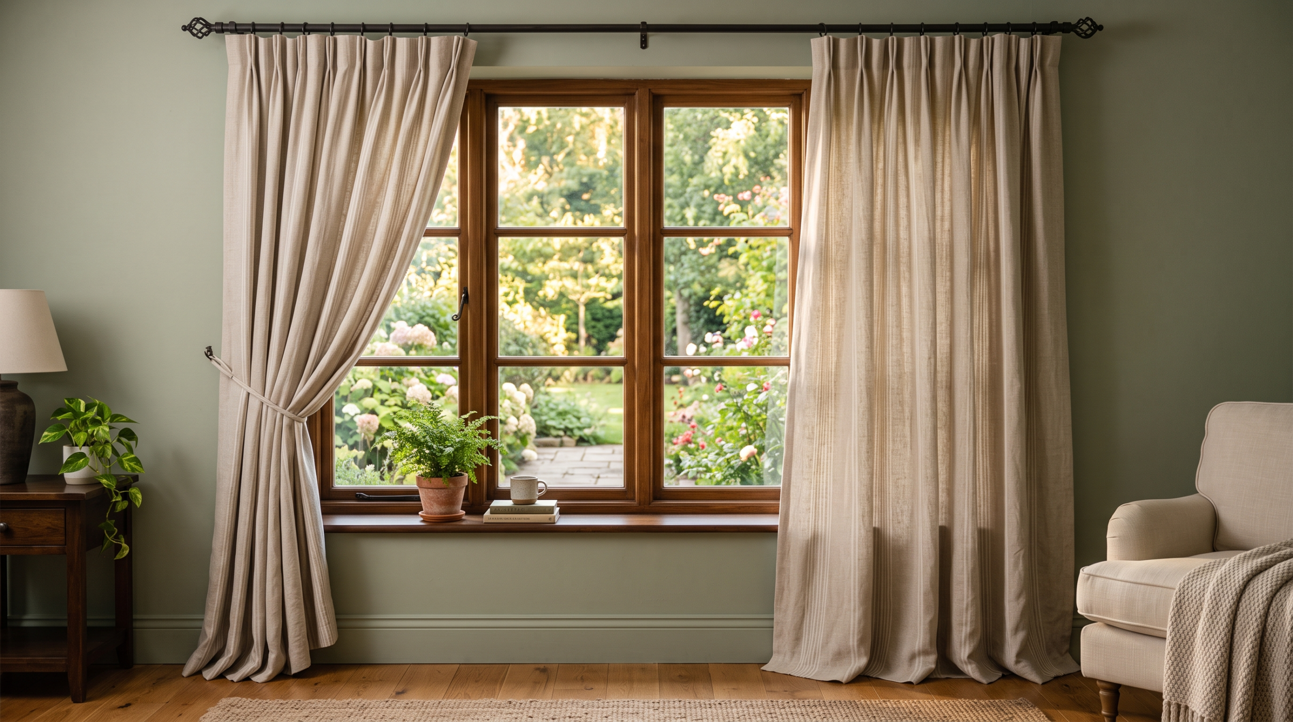 Premium roller window blinds Dubai paired with sheer curtains Dubai for superior heat control, privacy, and modern interior design.